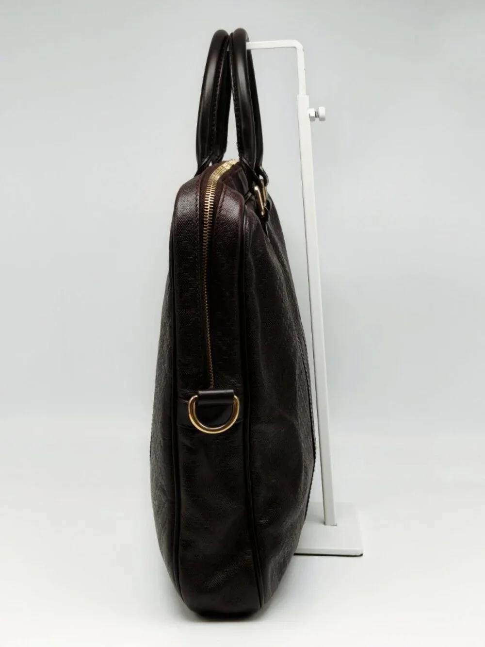 Gucci Brown GG Monogram Briefcase Handbag Top Handle